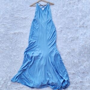 Lucy In The Sky Baby Blue Sleeveless V-neck Maxi Length Formal Dress